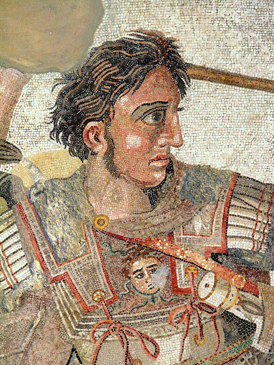 Roman mosaic detail of Alexander the Great